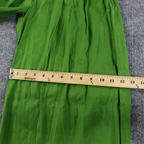 Maeve Pants Womens 0 The Avery Pleated Wide Leg Trousers Green Linen Blend Work - Picture 13 of 15